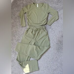 lululemon athletica Olive Green Track Joggers & Top Set